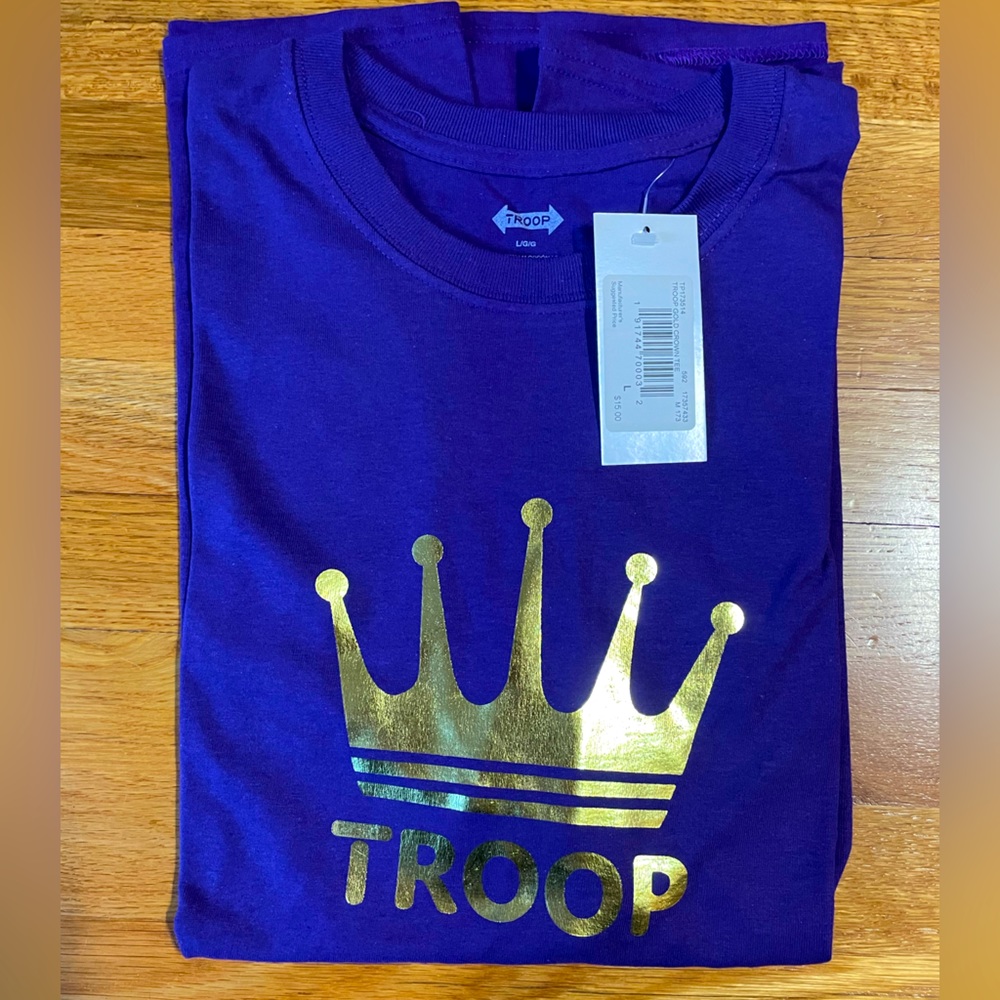 Troop shiny gold crown tee | Purple